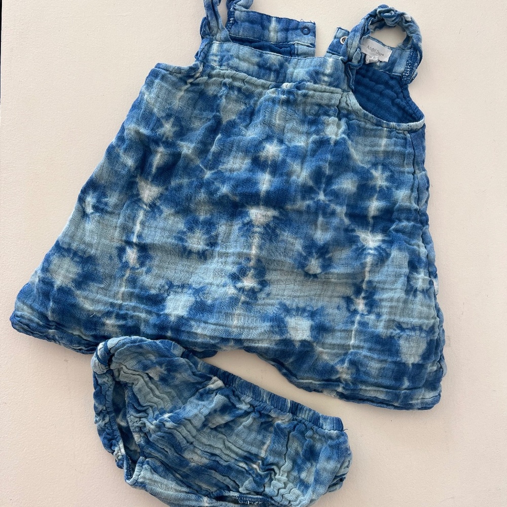 Angel Dear Blue Tye Dye Dress 12-18 months cotton dress